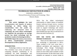 Technology Revolution in Africa Technology Revolution in Africa